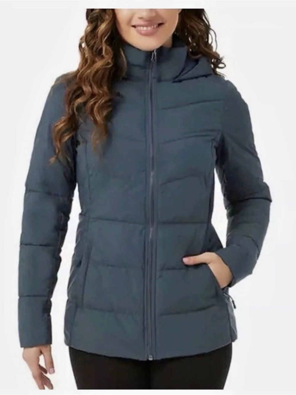 32 Degrees Heat Women's Water Resistant Power Tech Jacket Coat Jet blue- sze M
